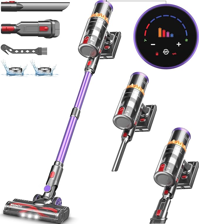 ORFELD Cordless Vacuum Cleaner V20, 20000Pa Powerful Cordless Vacuum 6 in  1, 30Mins Long Runtime, Lightweight & Ultra-Quiet Stick Vacuum for Hardwood