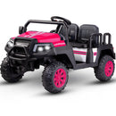 SaveJoy 24V 4 Seater Ride on Cars for Big Kids, Powered Ride on Toy Truck with Remote Control, Electric Car for Kids 3-8 Boys Girls