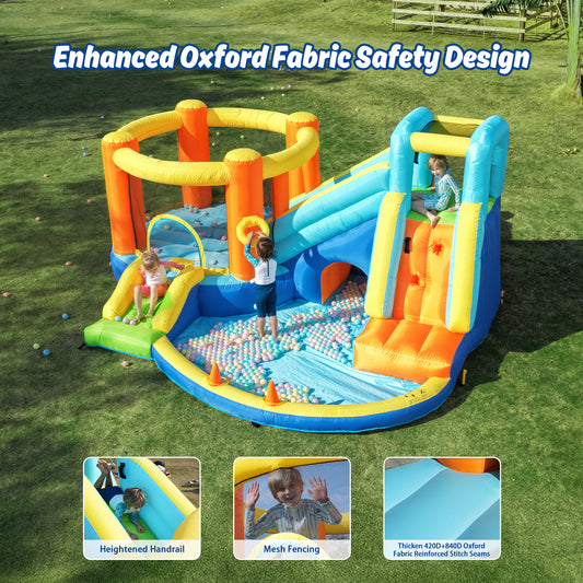 SaveJoy Bounce House with Blower, Inflatable Water Silde for Kids, Jump House Outdoor Toys for Backyard, 93198T