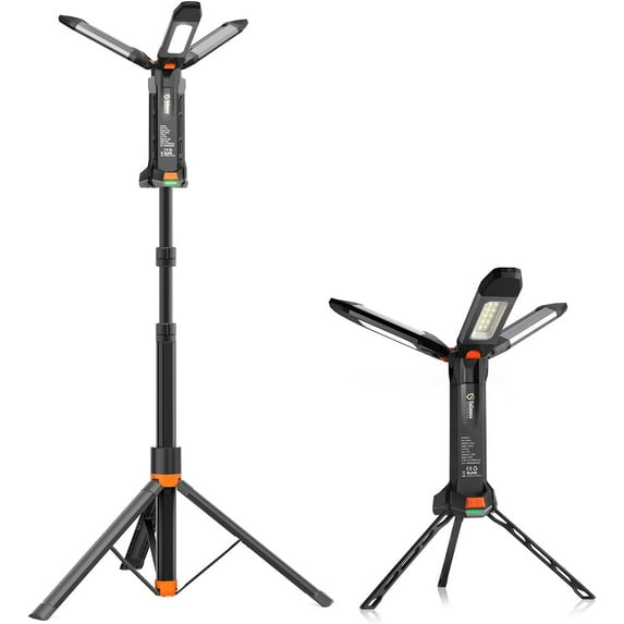 SaveJoy Camping Lights Rechargeable LED Flashlight, Foldable Working Lantern for Camping Hiking with 8 Modes, Black