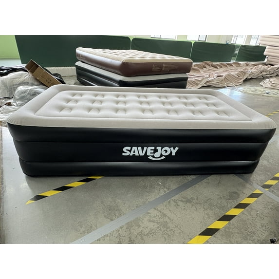 SaveJoy Queen Air Mattress with Built in Pump, 18‘’ Inflatable Mattress Blow up Air Bed for Camping, Home & Guests