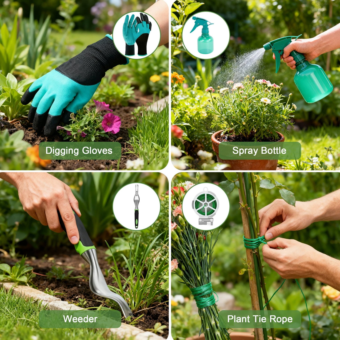 ORFELD 11 PCS Durable&Ergonomic Garden Tools Set ,Heavy Duty Gardening Tools Gardening Gifts for Women, Men