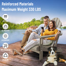 Adirondack Chair, HOMPANY Foldable Plastic Outdoor Lounge Deck Chairs, Camel Gray