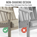 Adirondack Chair, HOMPANY Foldable Plastic Outdoor Lounge Deck Chairs, Camel Gray