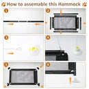 Cat Window Perch, ORFELD Cat Hammock Window Seat L 24" x W 15", Safety Cat Shelves, Black