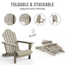 Adirondack Chair, HOMPANY Foldable Plastic Outdoor Lounge Deck Chairs, Camel Gray