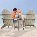 Adirondack Chair, HOMPANY Foldable Plastic Outdoor Lounge Deck Chairs, Camel Gray