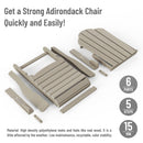 Adirondack Chair, HOMPANY Foldable Plastic Outdoor Lounge Deck Chairs, Camel Gray