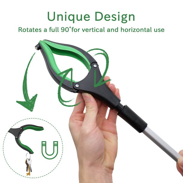 Reacher Grabber Tool, Lightweight Extra Long Handy Trash Claw Grabber, Reaching Assist Tool for Trash Pick Up, Nabber, Litter Picker, Arm Extension