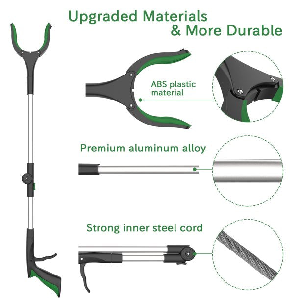 Reacher Grabber Tool, Lightweight Extra Long Handy Trash Claw Grabber, Reaching Assist Tool for Trash Pick Up, Nabber, Litter Picker, Arm Extension