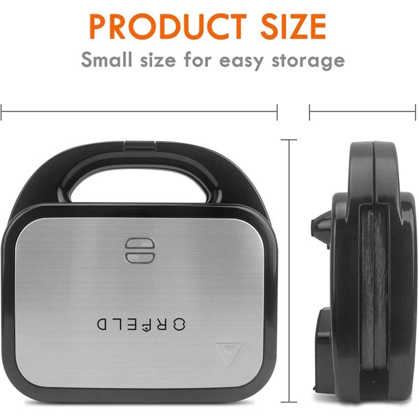 ORFELD Sandwich Maker, Panini Press Grill, 750 Watt 3 In 1 Detachable Non-Stick Coating with Led Indicator Lights
