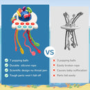 CAUTUM 4 in 1 Pull String Toy for Baby, Montessori Sensory Toys, Silicone Early Learning Travel Toys for Toddlers 1 2 3 Year Olds