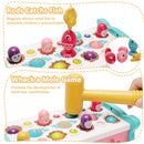 Plastic 8 in 1 Hammering Pounding Toy, Fishing Game for Kids, Montessori Educational Toys for 1 2 3 Year Old Toddler Activities Toy
