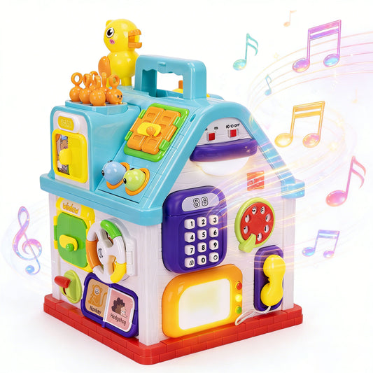 SaveJoy Montessori Activity Cube, 16-in-1 Interactive Baby Toys with Music, Educational Toddler Toys for 6-36 Months, Baby Girl Toys & Infant Learning Gift