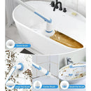 ZISIZ Electric Spin Scrubber, Shower Scrubber LED Display & 4 Replacement Brush Head, Dual Speed Blue