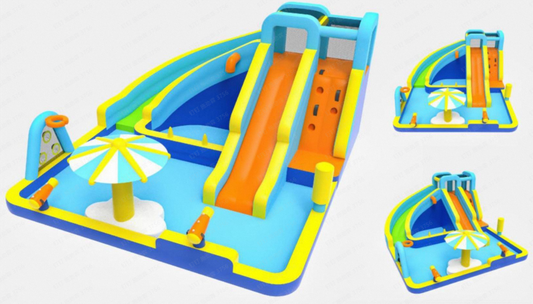 SaveJoy Bounce House with Blower, Inflatable Water Silde for Kids, Jump House Outdoor Toys for Backyard, 93247T