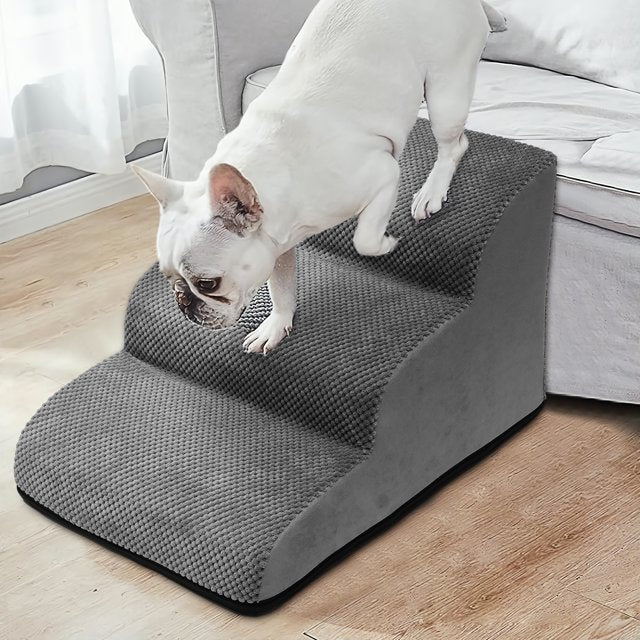 CAUTUM Dog Stairs 3 Tier Non-Slip Pet Stairs Dog Ramp for Couch and Bed, Dog Stairs for Small Pets Cats