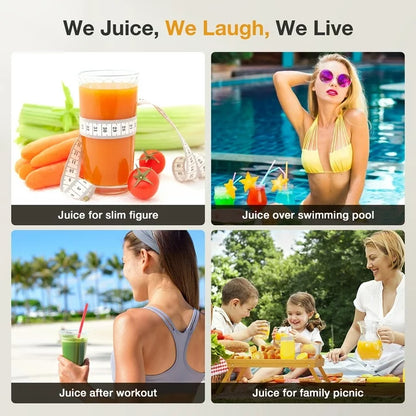 ORFELD Juicer Machine, Slow Masticating Cold Press Juicer for Fruits and Vegetables, BPA-Free, Black