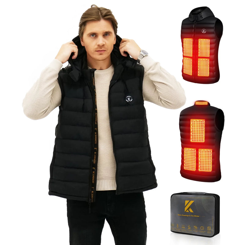 Men's Heated Vest with Battery Pack (Black,M)
