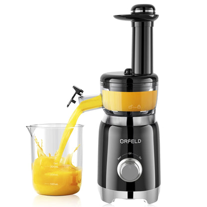 ORFELD Juicer Machine, Slow Masticating Cold Press Juicer for Fruits and Vegetables, BPA-Free, Black