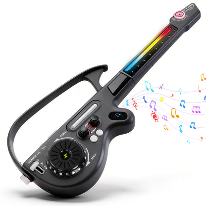 SaveJoy Kids Guitar Toy Multi-Functional Electric Guitar with Light & DJ Turntable,Rechargeable Bluetooth Musical Instrument for Toddlers Ages 3-7, Perfect Gift for Boys & Girls