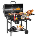ORFELD Barbecue Grill Portable Charcoal Grill with 2 Foldable Side Tables, Outdoor BBQ with Bottom Storage Shelf