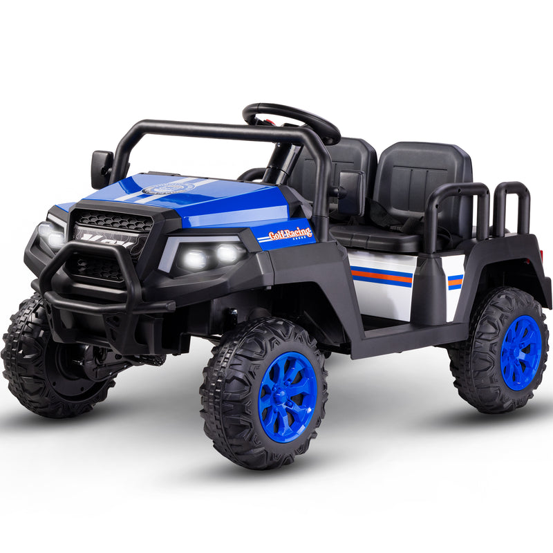 SaveJoy 24V 4 Seater Ride on Cars for Big Kids, Powered Ride on Toy Truck with Remote Control, Electric Car for Kids 3-8 Boys Girls