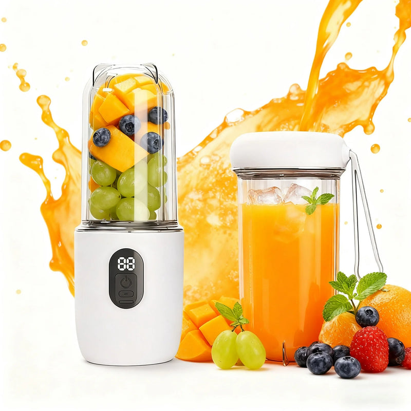 ORFELD Portable Blender with 16 Durable Stainless Steel Blades,17 Oz(500ml) Cordless Small Smoothie & Shake Maker,Use on a full charge 6~8 times,White