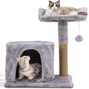 ORFELD Cat Tree Tower with Plush, Cat Condo with Scratching Post for Small Cats L 20" x W 11.8" x H 17", Gray