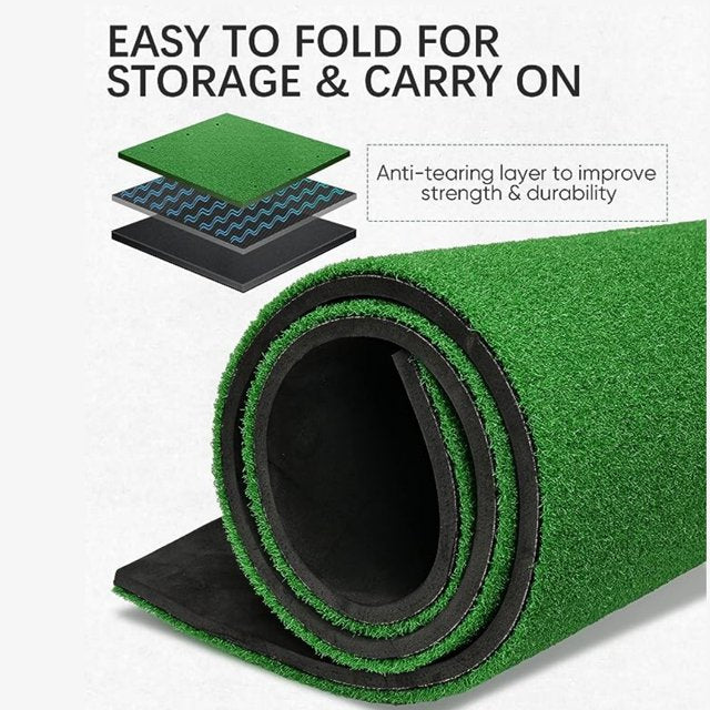 ORFELD Golf Hitting Mat, 5x3ft Home Golf Turf Practice Mat for Hitting, Chipping and Driving with 3 Rubber Tees