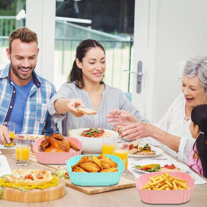 Air Fryer Silicone Liners, CAUTUM 2 Pack 8.3inch Reusable Baking Basket, Kitchen Airfryer Square Pot