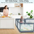 Baby Playpen with Mat, CAUTUM 79"x59" Extra Large Play Yard for Toddlers, Indoor & Outdoor Kids Activity Center with Safety Gates and Breathable Mesh, BPA-Free, Non-Toxic