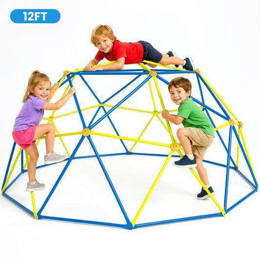 SaveJoy 12FT Climbing Dome for Kids, Toddler Play Set Outdoor Playground, Geometric Dome Climber Climbing Toys, Supports up to 800lbs