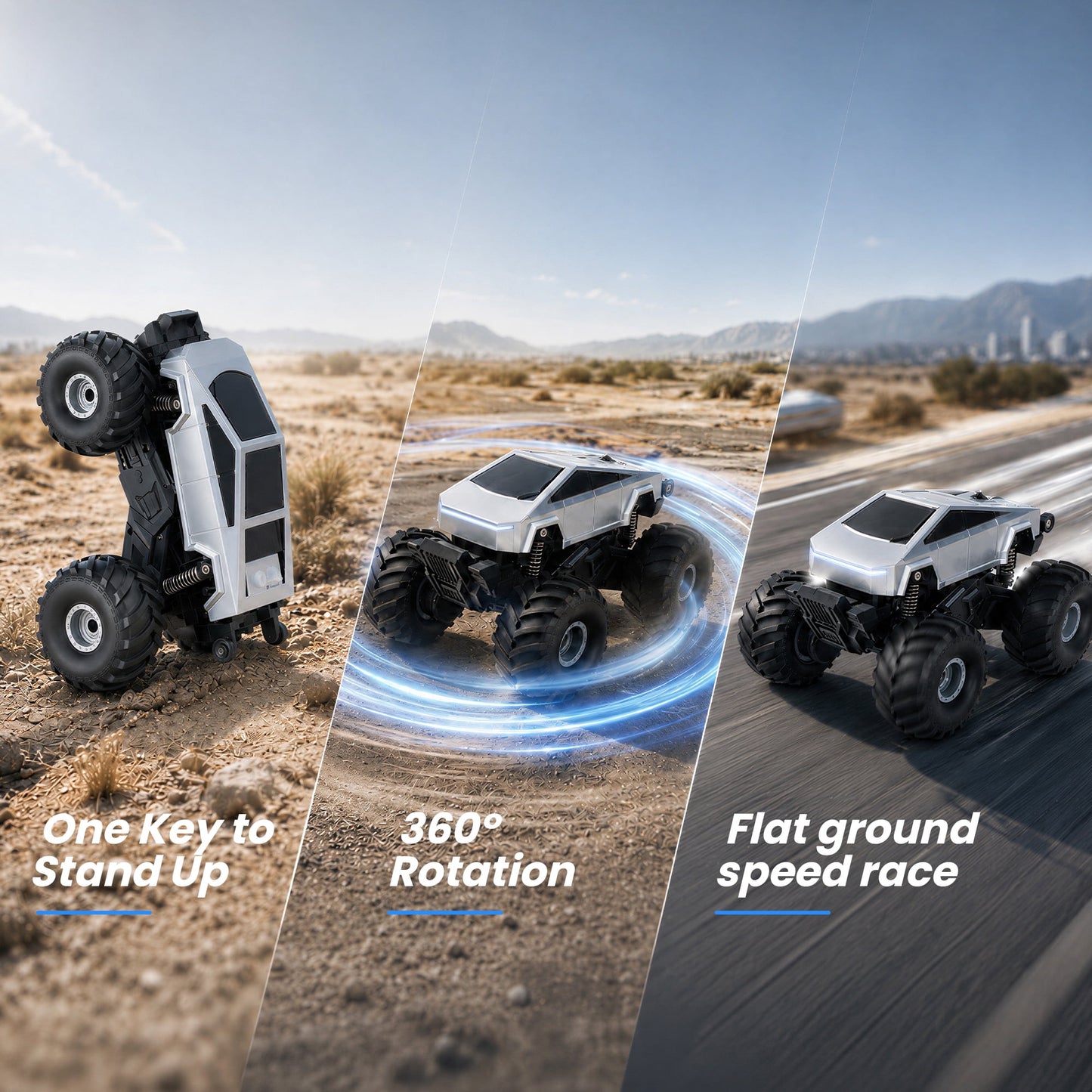 SaveJoy Cyber Remote Control Car with Charging Station, 1:20 4WD Amphibious RC Monster Truck, Waterproof Toy Gift for Boys 6-12