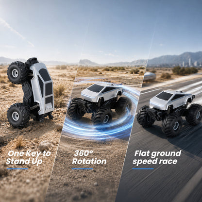 SaveJoy Cyber Remote Control Car with Charging Station, 1:20 4WD Amphibious RC Monster Truck, Waterproof Toy Gift for Boys 6-12