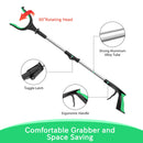 2PCS ORFELD Grabber Tool 32" Steel Magnetic Claw with LED Light, Lightweight Foldable Reacher Grabber Pickup Tool, Gripper Grabbers for Elderly Grab it Reaching Tool Trash Picker Grabber, Green