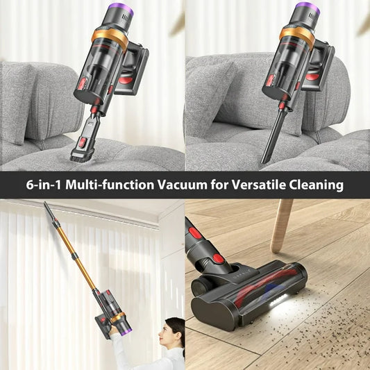 ORFELD Cordless Vacuum Cleaner, 35Kpa Powerful Stick Vacuum for Hard Floor Carpet Pet Gold, SV30