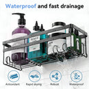 Orfeld 14 Pack Large Capacity Shower Caddy with 4 Hooks, Rustproof Bathroom Organizers for Inside Shower,No Drilling for Bathroom Storage,Rack black