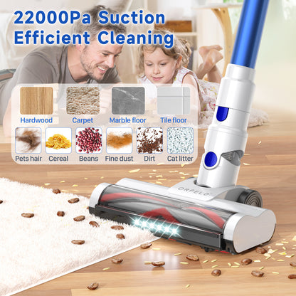 ORFELD Cordless Vacuum Cleaner, 35KPa 45mins Stick Vacuum Lightweight for Hardwood Carpet Pet, V19