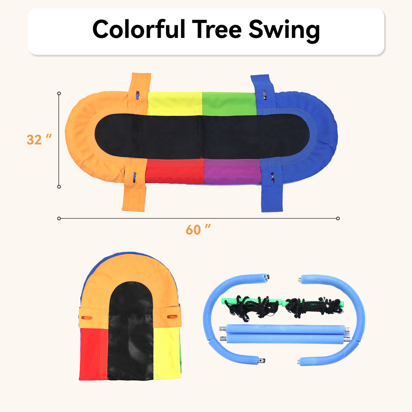 SaveJoy Outdoor Swing, Giant Tree Swing for Kids Todderls Adults