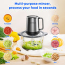 ORFELD Meat Grinder Electric Food Chopper, 2 Speeds Meat Chopper 8 Cup Food Processor New, Silver