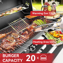 ORFELD Barbecue Grill Portable Charcoal Grill with 2 Foldable Side Tables, Outdoor BBQ with Bottom Storage Shelf