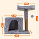 ORFELD Cat Tree Tower with Plush, Cat Condo with Scratching Post for Small Cats L 20" x W 11.8" x H 17", Gray