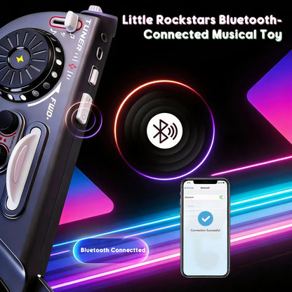 SaveJoy Kids Guitar Toy Multi-Functional Electric Guitar with Light & DJ Turntable,Rechargeable Bluetooth Musical Instrument for Toddlers Ages 3-7, Perfect Gift for Boys & Girls