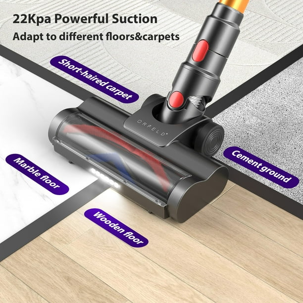 ORFELD Cordless Vacuum Cleaner, 35Kpa Powerful Stick Vacuum for Hard Floor Carpet Pet Gold, SV30
