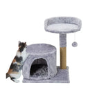 Cat Tree Tower with Plush, Cat Condo with Scratching Post for Small Cats L 20" x W 11.8" x H 17", Gray