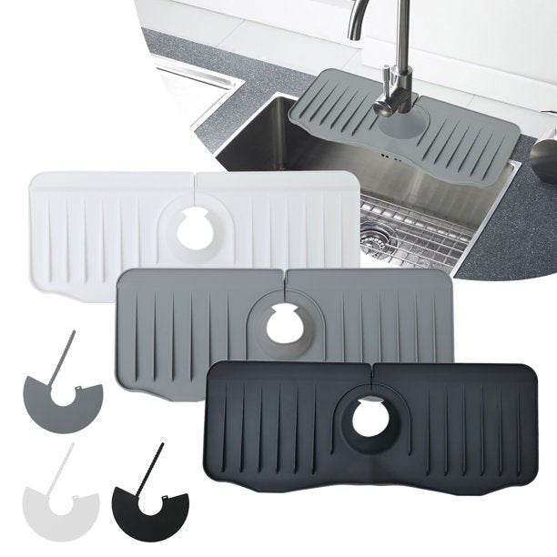 Kitchen Sink Mat/bathroom Storage Mat/splash-proof Sink Mat/silicone Drainage  Mat/soap Dish