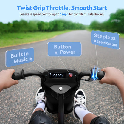 McLaren 24V Ride on Toys for Kids, Electric Go Kart Powered Drift Kart with Adjustable Seat for Big Kids 3+ Boys Girls, Black