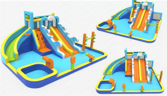 SaveJoy Bounce House with Blower, Inflatable Water Silde for Kids, Jump House Outdoor Toys for Backyard, 93241T