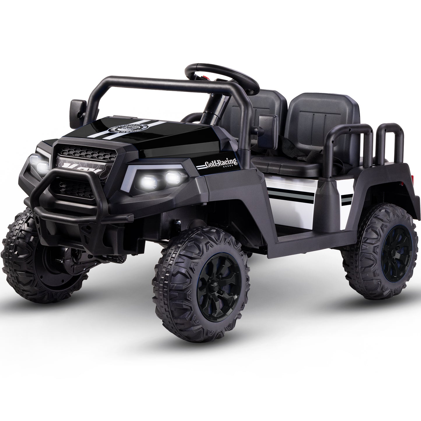 SaveJoy 24V 4 Seater Ride on Cars for Big Kids, Powered Ride on Toy Truck with Remote Control, Electric Car for Kids 3-8 Boys Girls